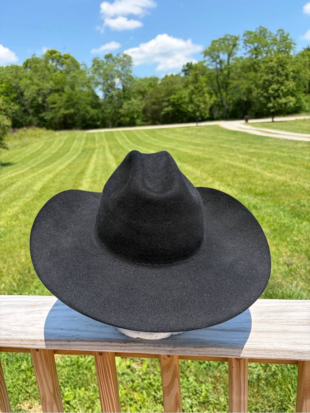 Resistol George Strait 6X Black Felt Cowboy Hat 60 7 1/2 Missing Buckle